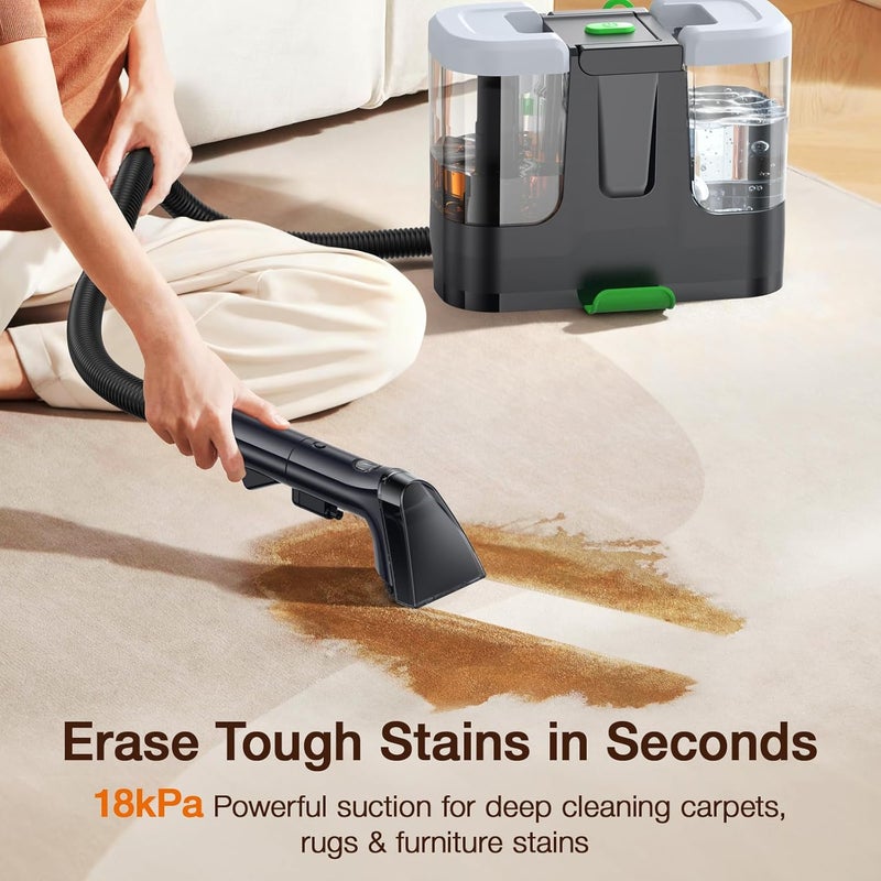 LABIGO Portable Carpet & Upholstery Cleaner, 18Kpa Carpet Cleaner Machine for Deep Stain Removal, Spot Cleaner for Pet Accidents, Area Rugs, Stairs, Car Seats & Couches, Includes Tools & Self-Cleaning - Image 3